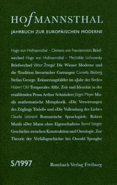 Hofmannsthal-Jahrbuch. Jahrbuch zur europäischen Moderne: Hofmannsthal-Jahrbuch, Bd.5, 1997 Professional & Reference Books
