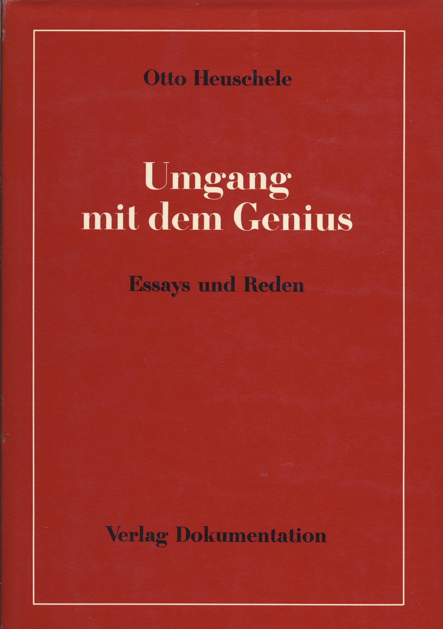 Umgang mit dem Genius: Essays und Reden Books