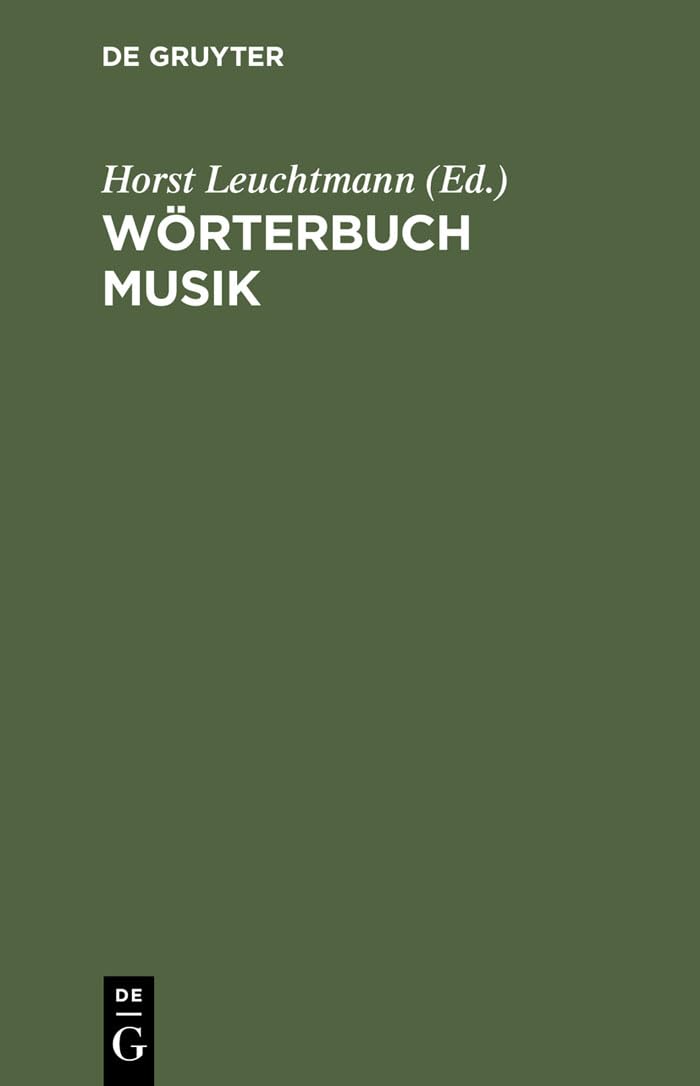 Wörterbuch Musik: Englisch-Deutsch/Deutsch-Englisch Contemporary literature