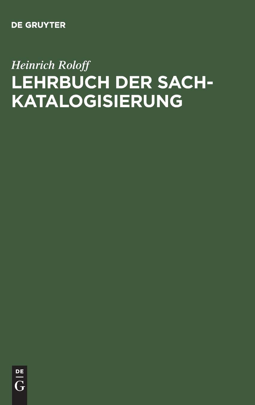 Lehrbuch der Sachkatalogisierung Law