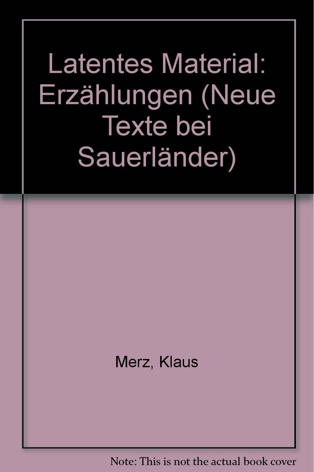 Latentes Material : Erzählungen Klaus Merz Books