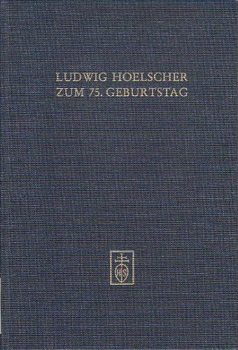 Ludwig Hoelscher zum 75. Geburtstag Books