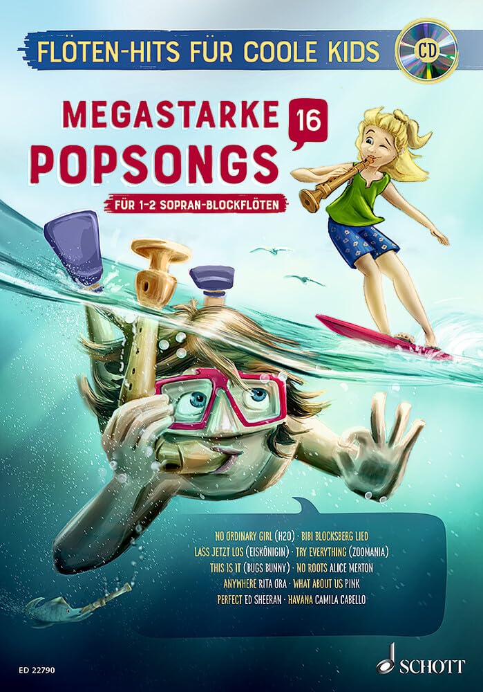 Megastarke Popsongs: Band 16. 1-2 Sopran-Blockflöten. (Flöten-Hits für coole Kids) Sheet Music