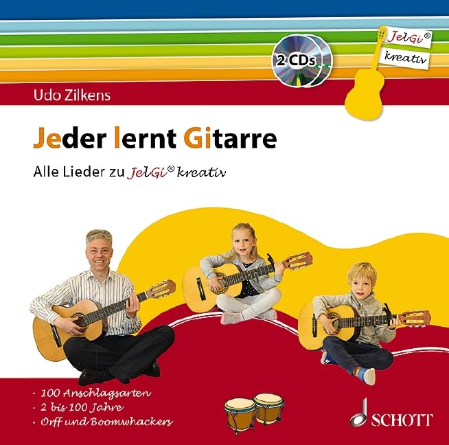 Jeder lernt Gitarre - Alle Lieder zu "JelGi kreativ": 100 Anschlagsarten - 2 bis 100 Jahre - Orff und Boomwhackers Education & Training
