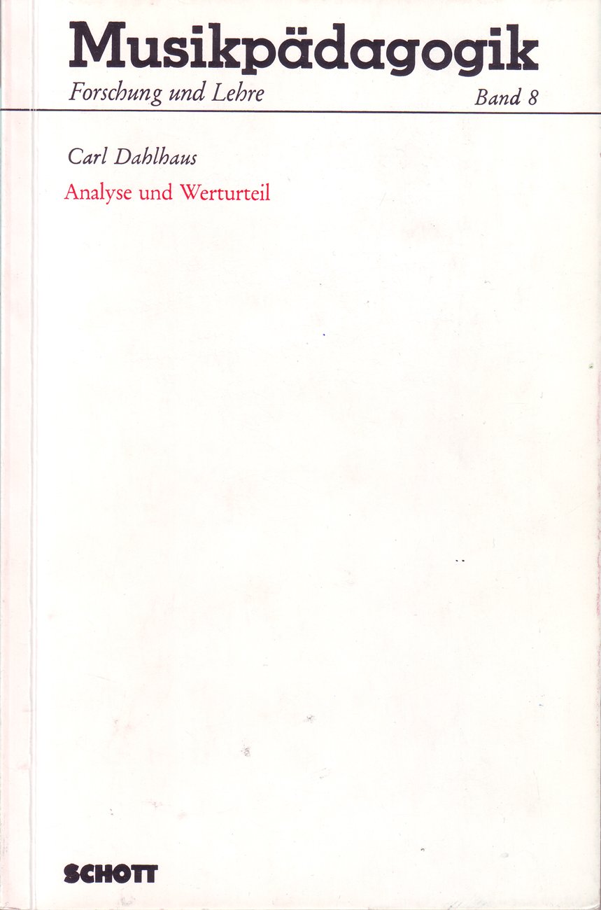 Analyse und Werturteil (Musikpädagogik: Forschung und Lehre) Sheet Music