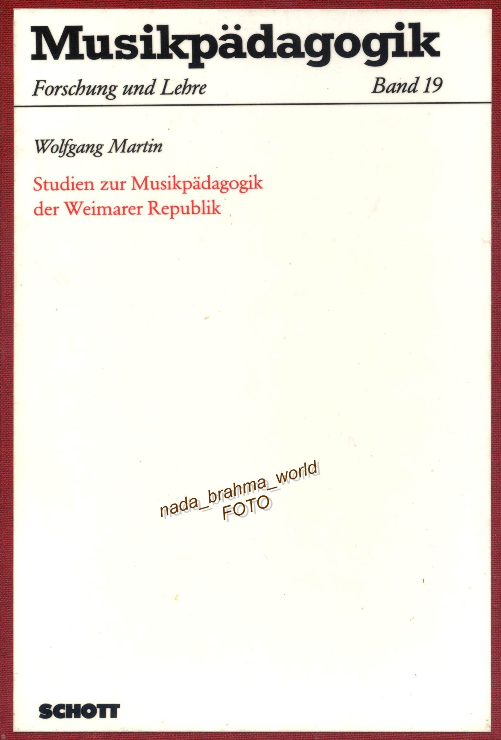 Studien zur Musikpädagogik der Weimarer Republik: (ED 7057) Sheet Music