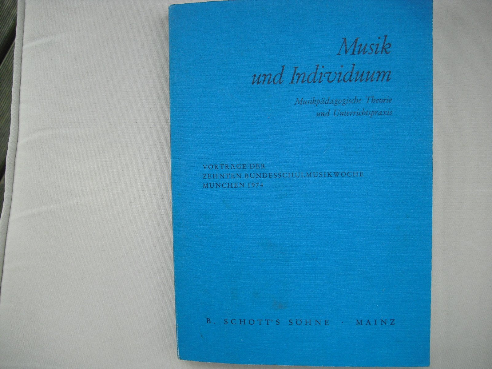 Musik und Individuum: Musikpädagogische Theorie und Unterrichtspraxis (Vorträge der Bundesschulmusikwoche) Sheet Music