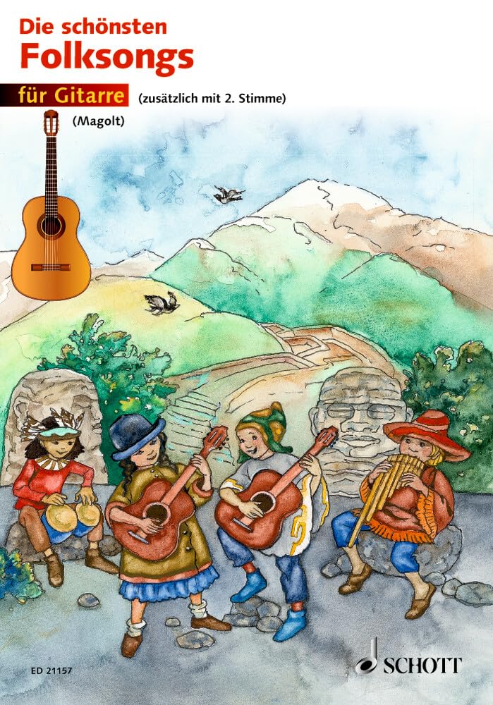 Die schönsten Folksongs: 1-2 Gitarren. Spielpartitur. Sheet Music