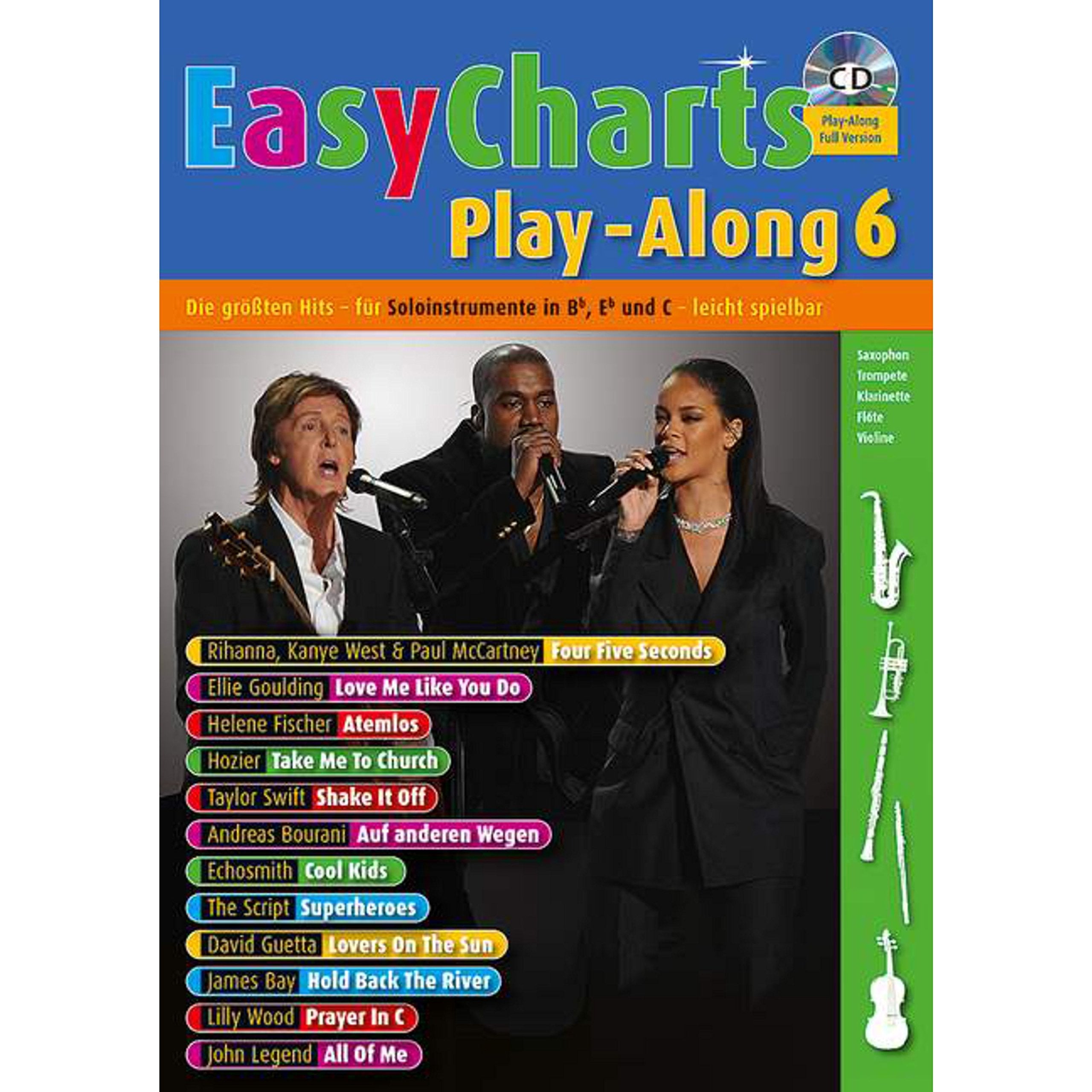 Easy Charts Play-Along: Die größten Hits spielerisch leicht gesetzt. Band 6. C/Eb/Bb-Instrument. Spielbuch. (Music Factory) Sheet Music