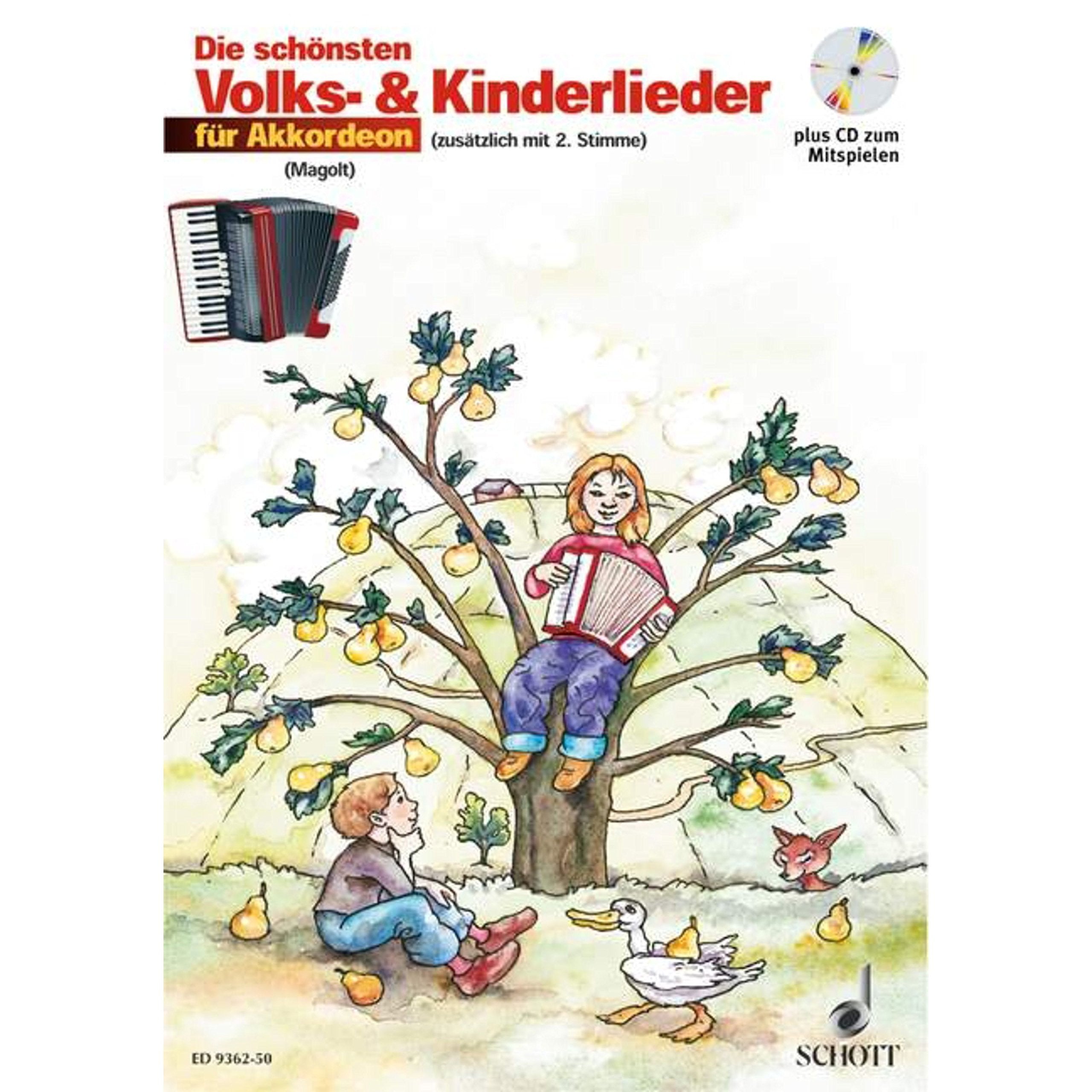 Die schönsten Volks- und Kinderlieder: sehr leicht bearbeitet. 1-2 Akkordeons. Education & Training
