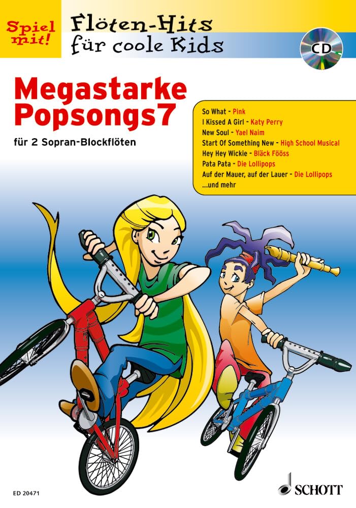 Megastarke Popsongs: Band 7. 1-2 Sopran-Blockflöten. (Flöten-Hits für coole Kids, Band 7) Sheet Music