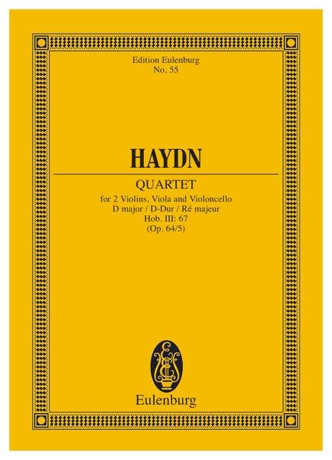 Streichquartett D-Dur, "Lerchen": Tost-Quartette II Nr. 1. op. 64/5. Hob. III: 63. Streichquartett. Studienpartitur. (Eulenburg Studienpartituren) Sheet Music