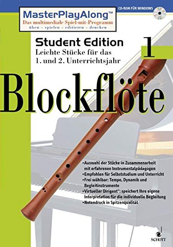 MasterPlay Along / Student Edition 1 / Für Blockflöte. (Dt.). (SDL 1048): Für Windows 95/98. Leichte Stücke für d. 1. u. 2. Unterrichtsjahr Sheet Music