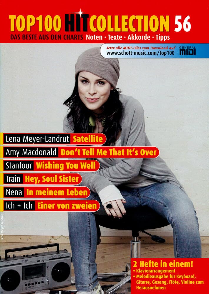 Top 100 Hit Collection 56: Satellite (Lena), Don’t Tell Me That It’s Over, Wishing You Well, Hey Soul Sister, In meinem Leben und Einer von zweien. ... Band 56. Klavier / Keyboard. (Music Factory) Sheet Music