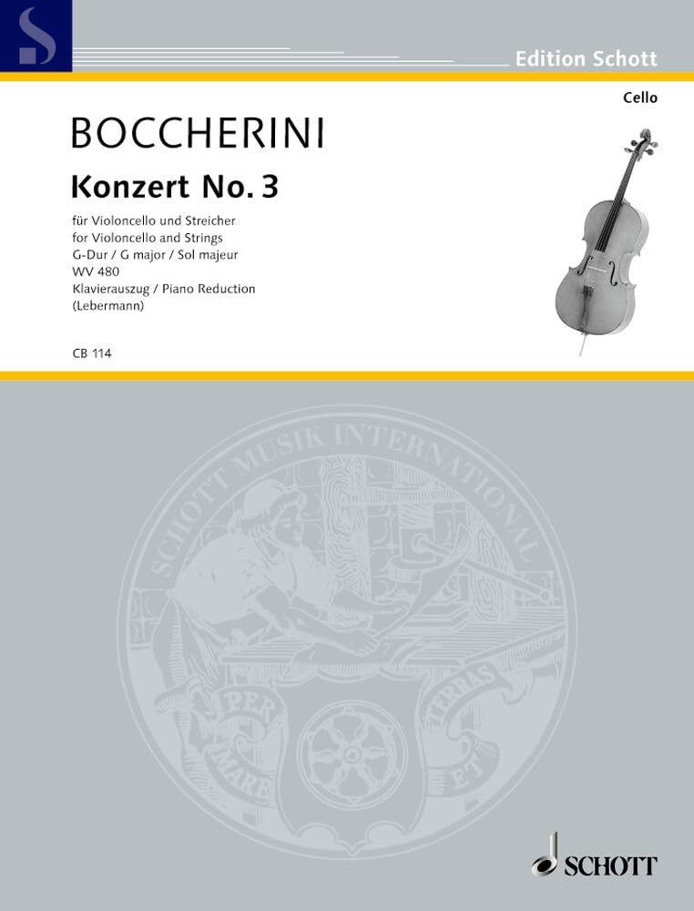 Konzert No. 3 G-Dur: WV 480. Violoncello und Streichorchester. Klavierauszug mit Solostimme. (Cello-Bibliothek) Sheet Music