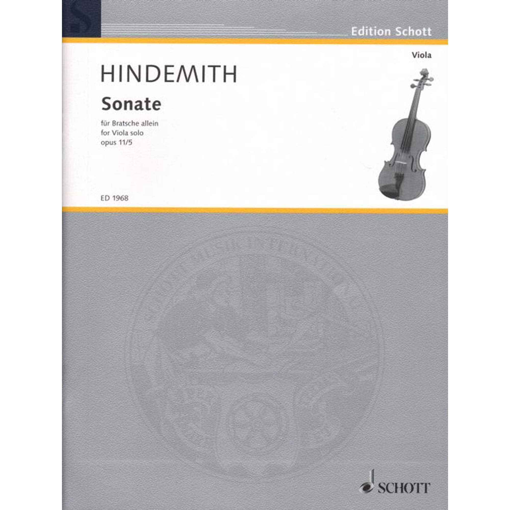 Sonate: für Bratsche allein. op. 11/5. Viola. (Edition Schott) Sheet Music
