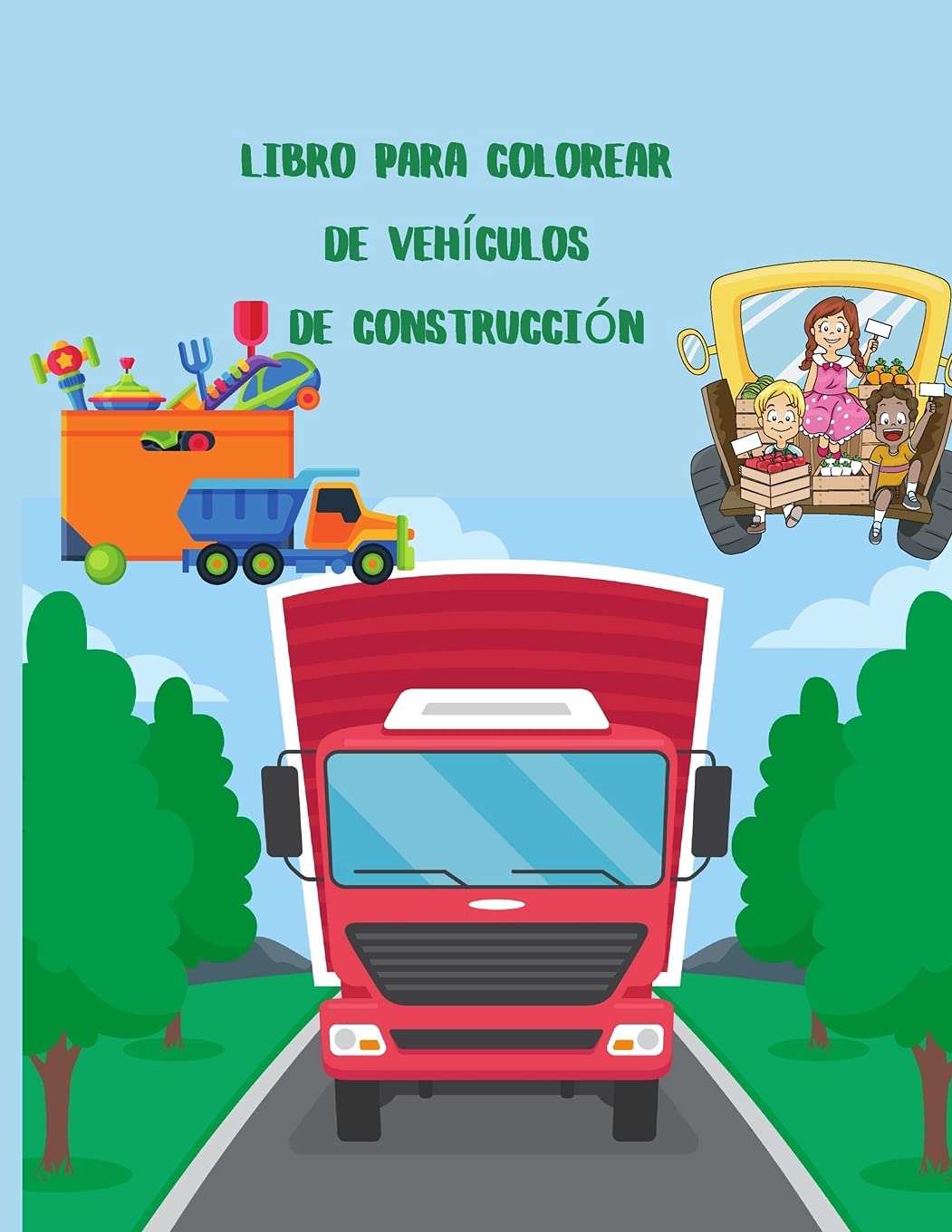 Libro para colorear de vehículos de construcción General education