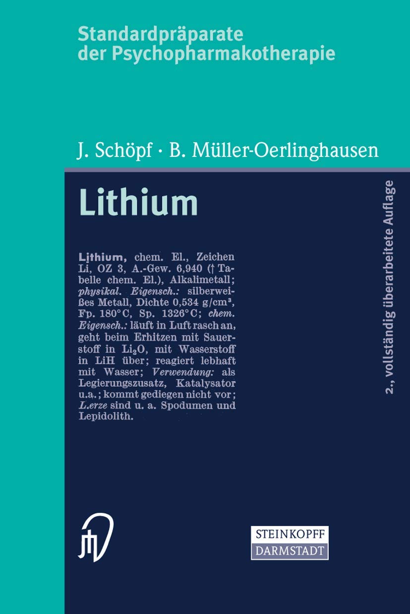 Standardpräparate der Psychopharmakotherapie. Lithium book