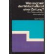 Was sagt mir der Wirtschaftsteil einer Zeitung. Vom Nutzen aktueller Informationen. Film, Art & Culture