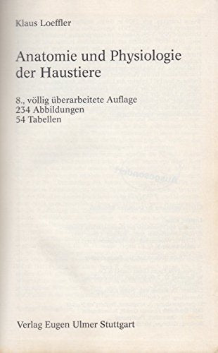 Anatomie und Physiologie der Haustiere. (UTB 13) book