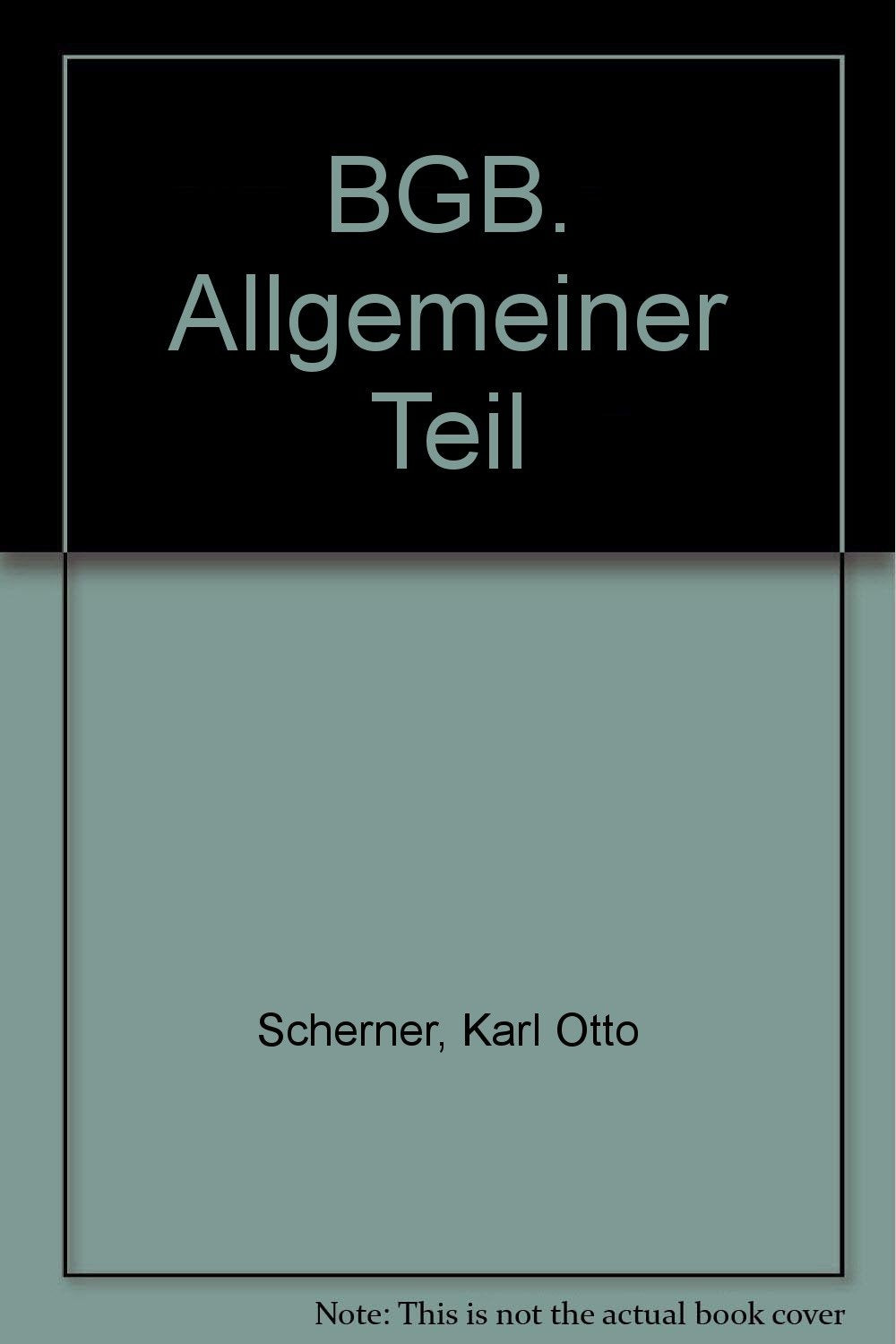 BGB. Allgemeiner Teil Law