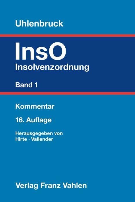 Insolvenzordnung  Band 1 Law