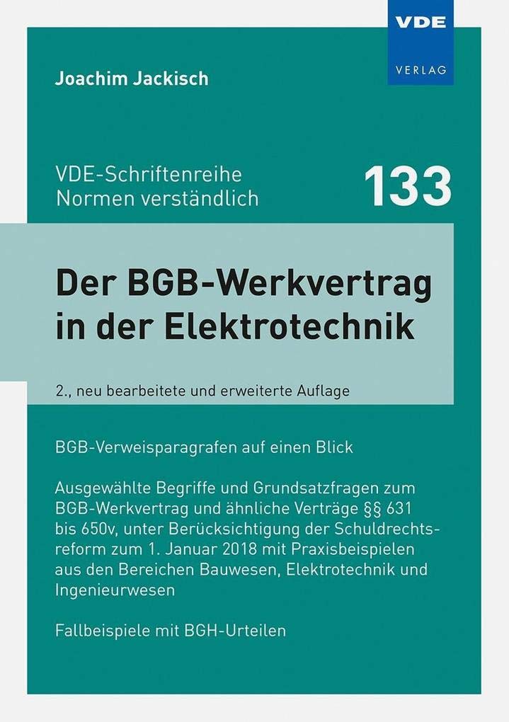 Der BGB-Werkvertrag in der Elektrotechnik Law