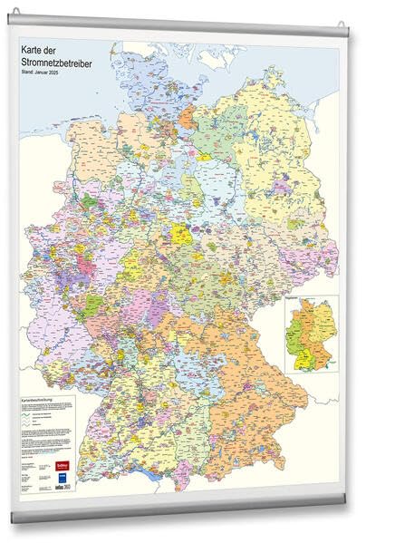 Karte der Stromnetzbetreiber 2025: (im Maßstab 1:800.000) Stand: Januar 2025 Business, Finance & Career
