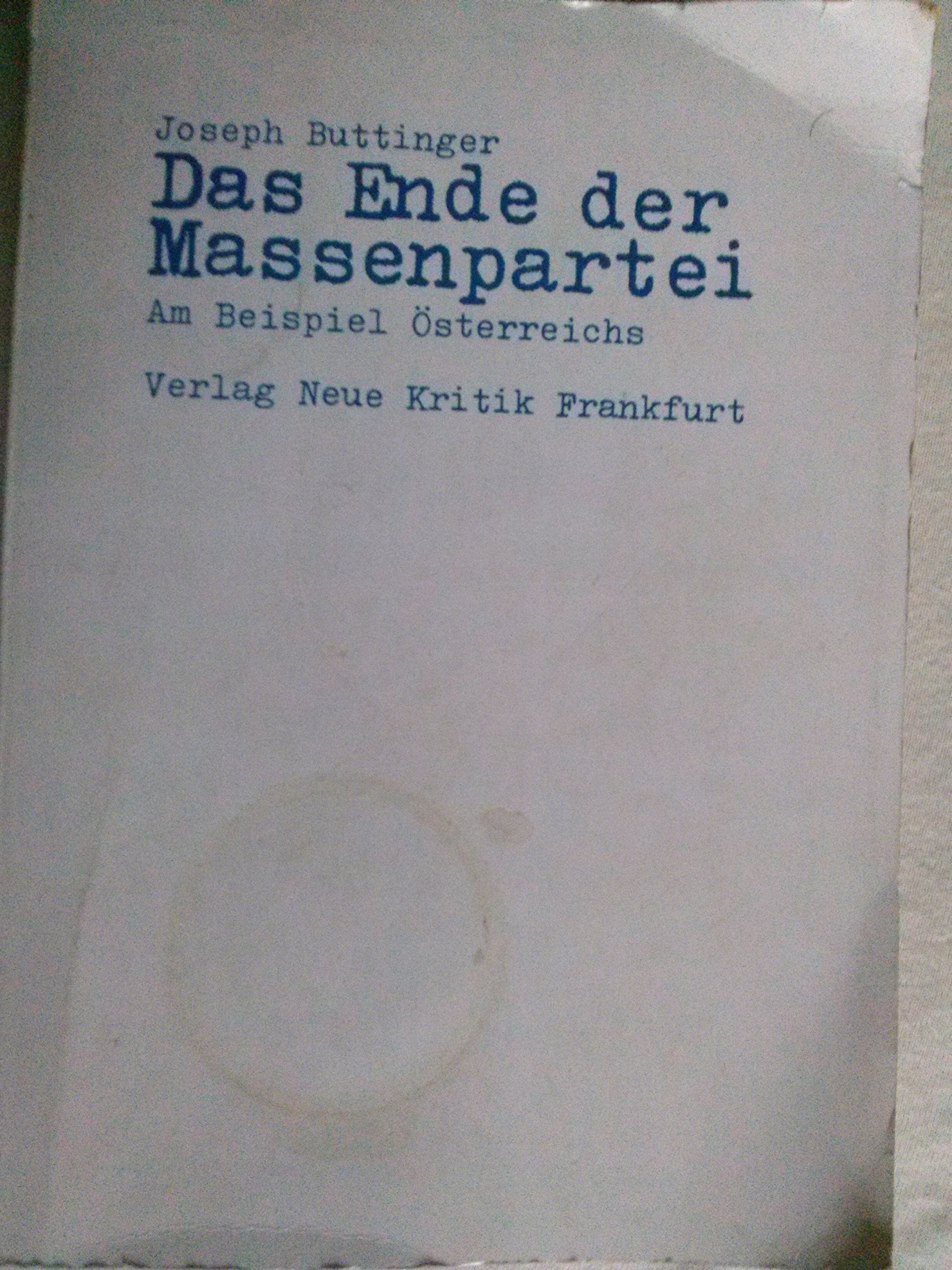 Das Ende der Massenpartei am Beispiel Österreichs Books