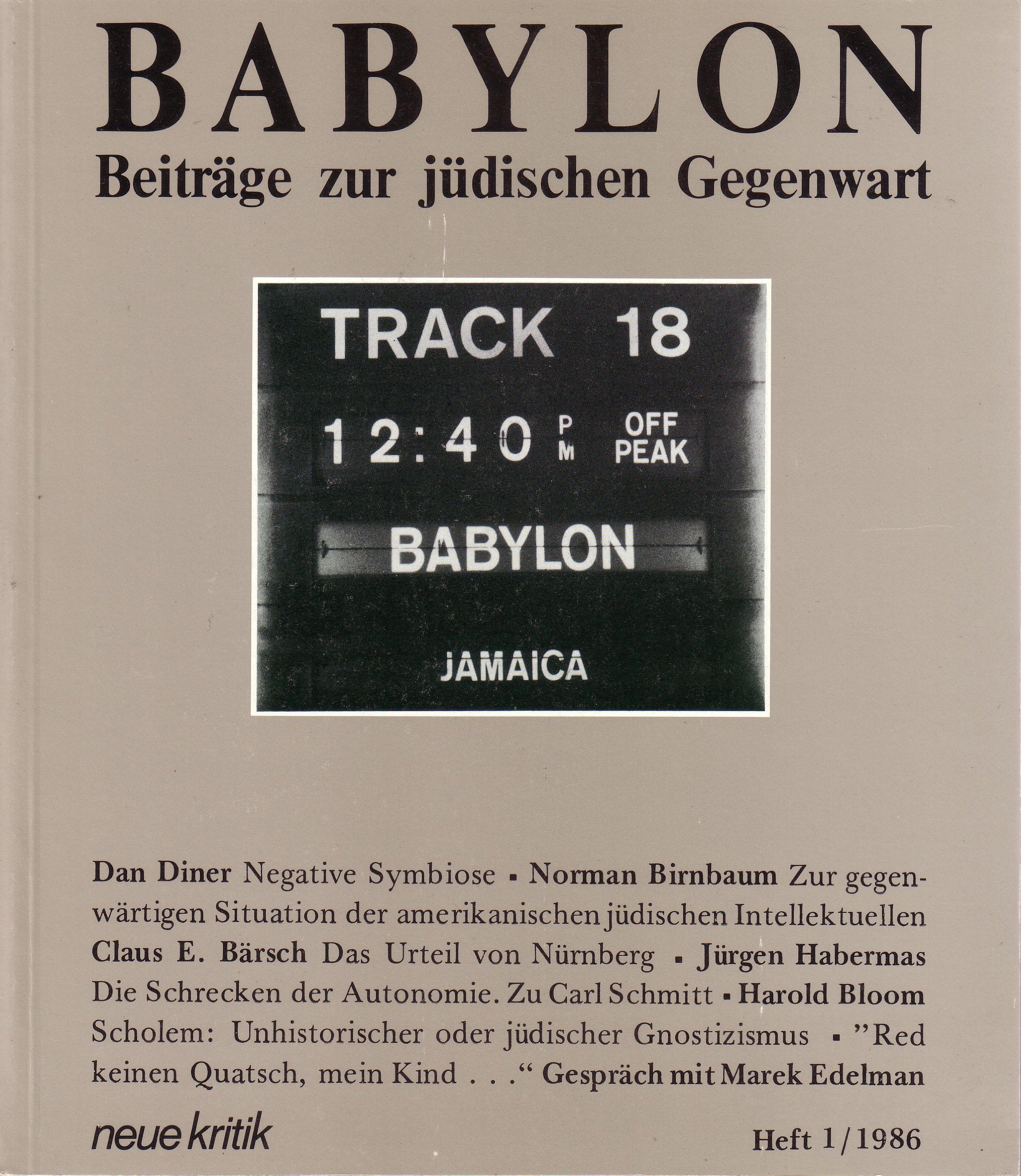 Babylon. Beiträge zur jüdischen Gegenwart. Heft 1 / 1986 Religion & Esotericism