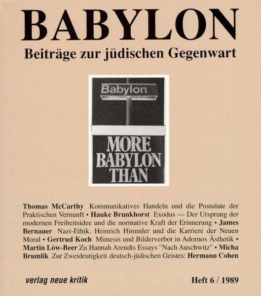 Babylon / Babylon 6: Beiträge zur jüdischen Gegenwart (Babylon: Beiträge zur jüdischen Gegenwart) Religion & Esotericism