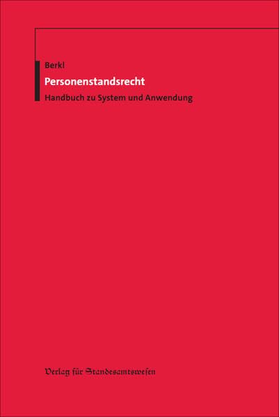 Personenstandsrecht: Handbuch zu System und Anwendung Law