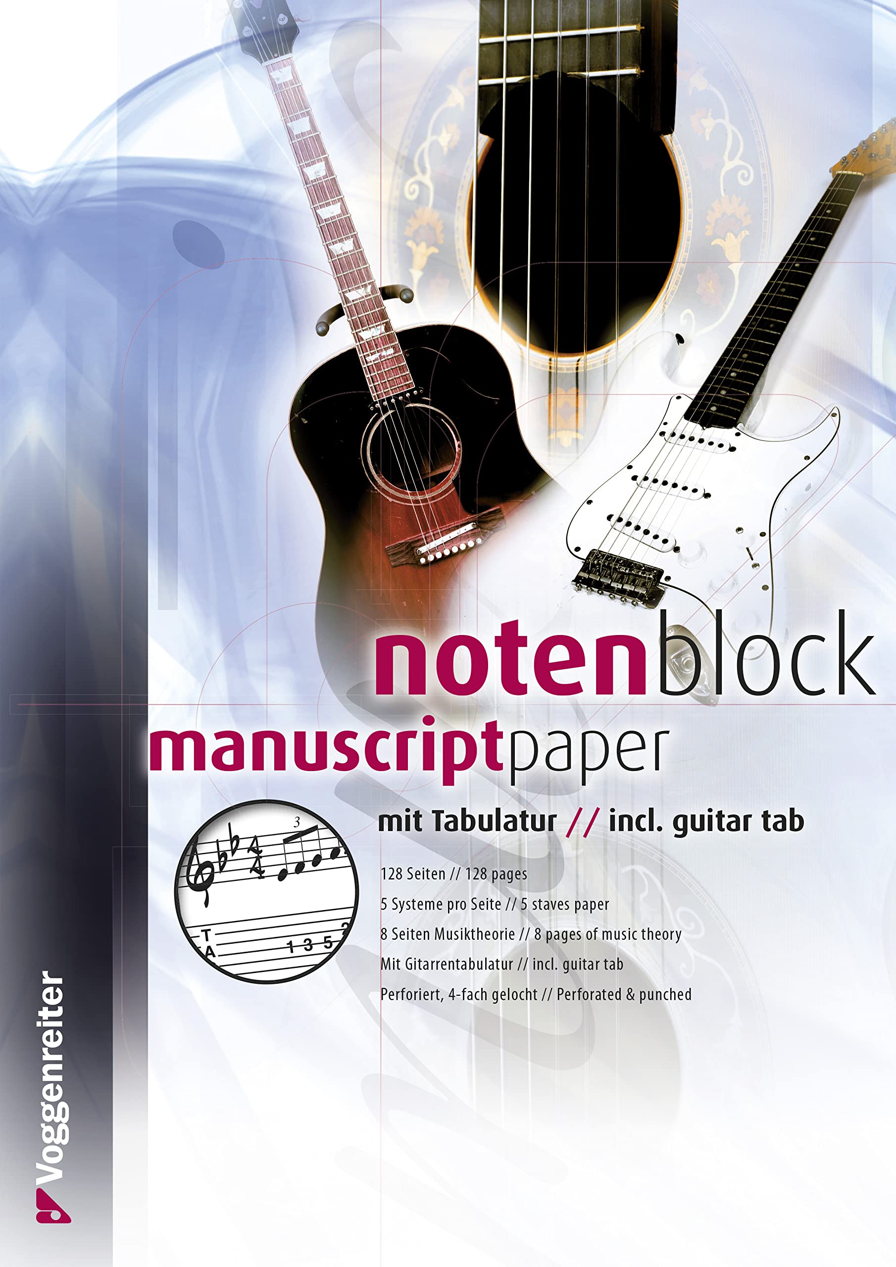 Notenblock mit Tabulatur für Gitarristen und den Gitarrenunterricht: Standard-Lineatur mit Notenzeile und Tabulatur Zeile für Gitarre / Blanko ... Notenschreibblock für eigene Musikideen Other products