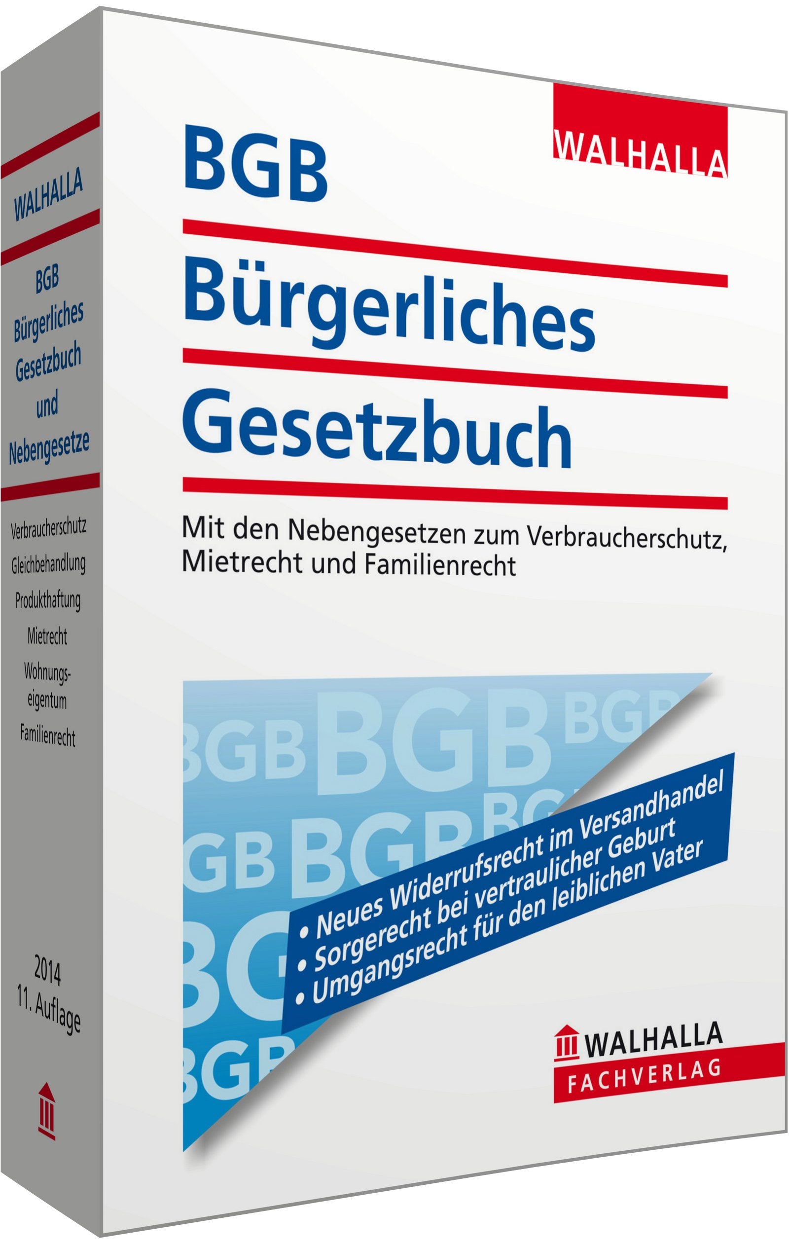 BGB - Bürgerliches Gesetzbuch Ausgabe 2014: Mit den Nebengesetzen zum Verbraucherschutz, Mietrecht und Familienrecht Law