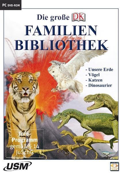 Die große Dorling Kindersley Familienbibliothek - Unsere Erde, Katzen, Vögel und Dinosaurier. Windows Vista; XP; 2000; 98 Pets