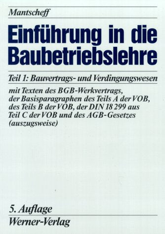 Einführung in dei Baubetriebslehre Books