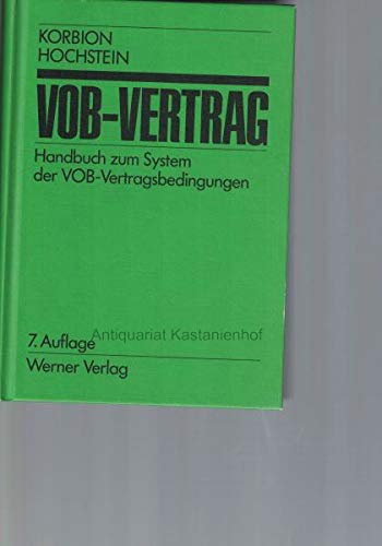 Product Image: VOB- Vertrag. Handbuch zum System der VOB- Vertragsbedingungen