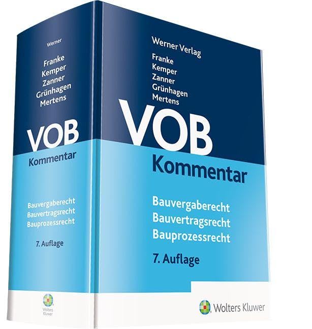 VOB Kommentar: Bauvergaberecht - Bauvertragsrecht - Bauprozessrecht Law
