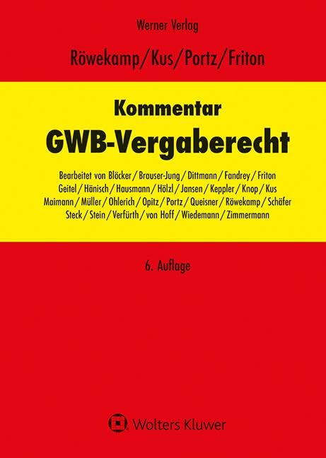 Kommentar zum GWB-Vergaberecht Law