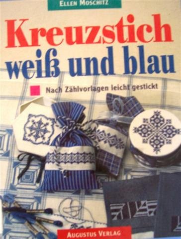 Kreuzstich weiß und blau book