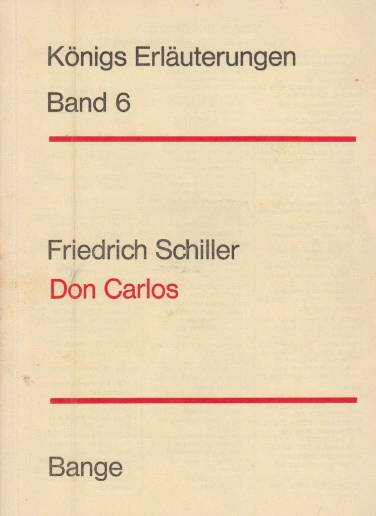 Don Carlos Königs Erläuterungen Books