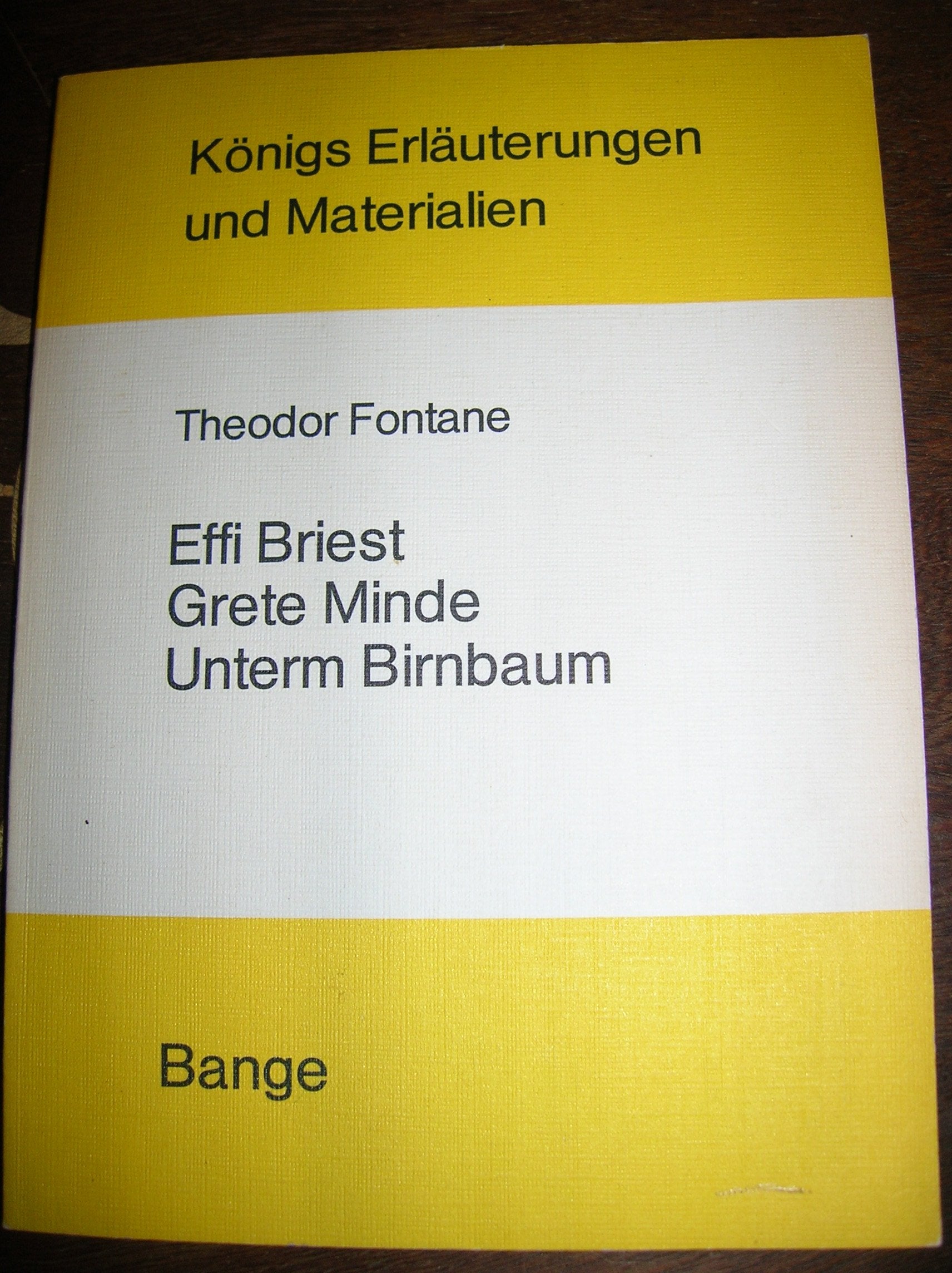 Erläuterungen zu Theodor Fontanes Effi Briest, Grete Minde, Unterm Birnbaum (Königs Erläuterungen und Materialien Band 253) Art & Literature Books