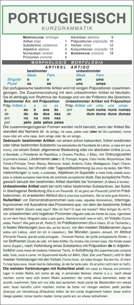 Leporello: Portugiesisch Kurzgrammatik – Die komplette Grammatik im Überblick Foreign Languages ​​& Dictionaries