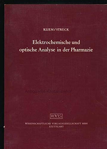 Elektrochemische und optische Analyse in der Pharmazie Books