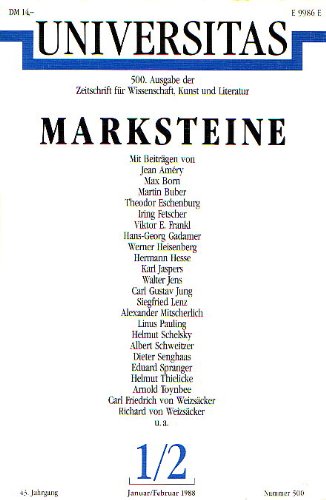 UNIVERSITAS: Marksteine: Sonderedition zur 50. Ausgabe der Zeitschrift für Wissenschaft, Kunst und Literatur Books