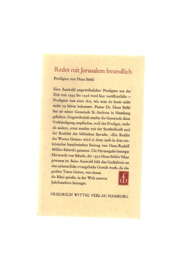 Redet mit Jerusalem freundlich. Predigten Religion & Esotericism