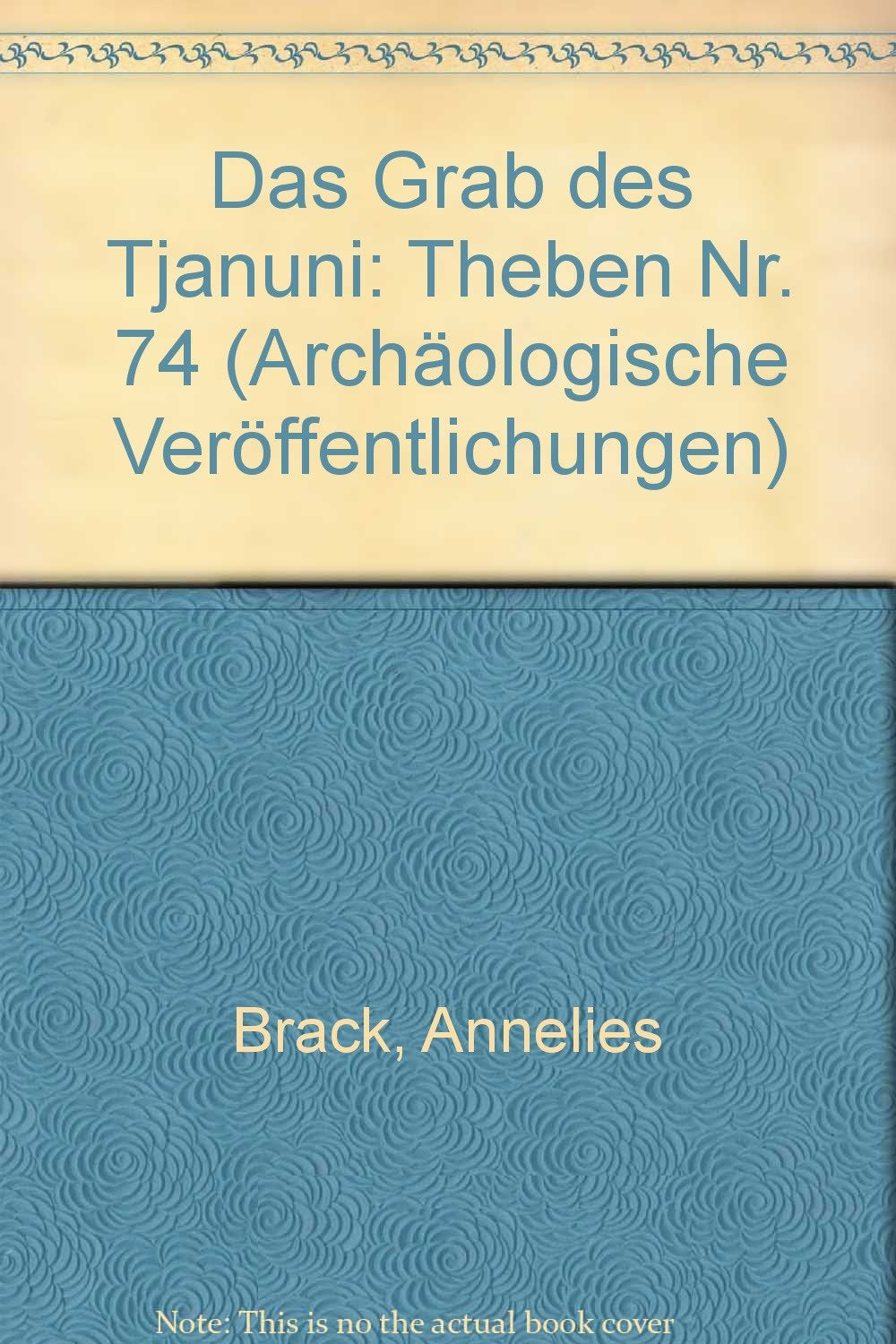 Das Grab des Tjanuni: Theben Nr. 74 (Archäologische Veröffentlichungen des Deutschen Archäologischen Instituts. Abteilung Kairo) Natural Sciences