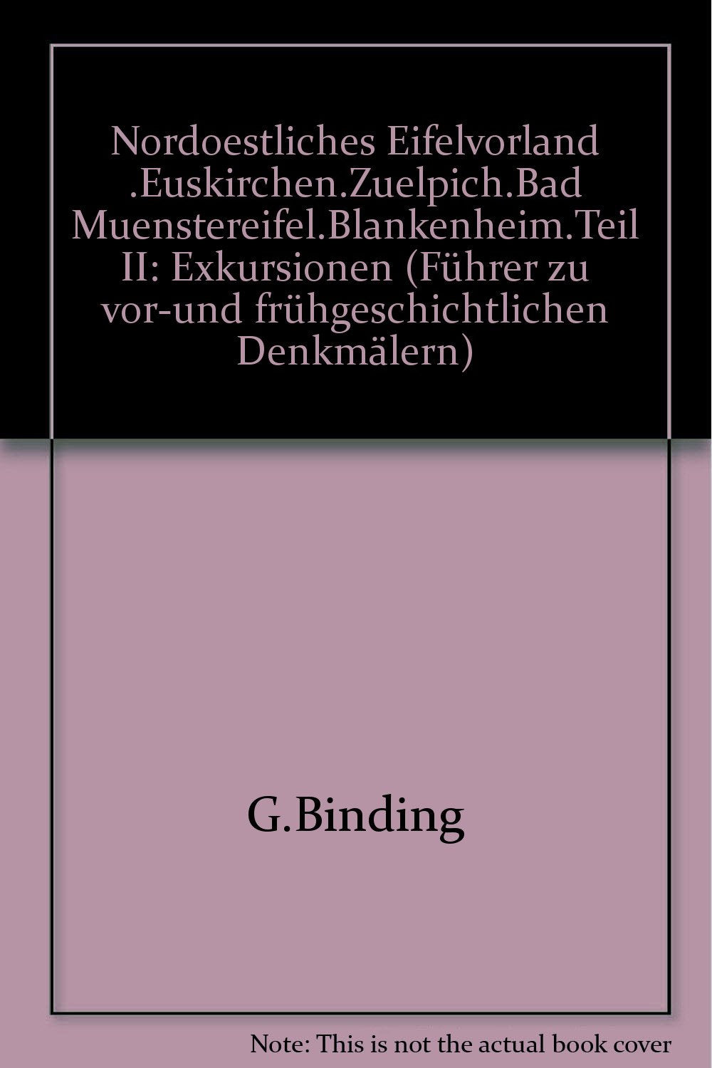 Nordoestliches Eifelvorland .Euskirchen.Zuelpich.Bad Muenstereifel.Blankenheim.Teil II: Exkursionen (Führer zu vor-und frühgeschichtlichen Denkmälern) Books