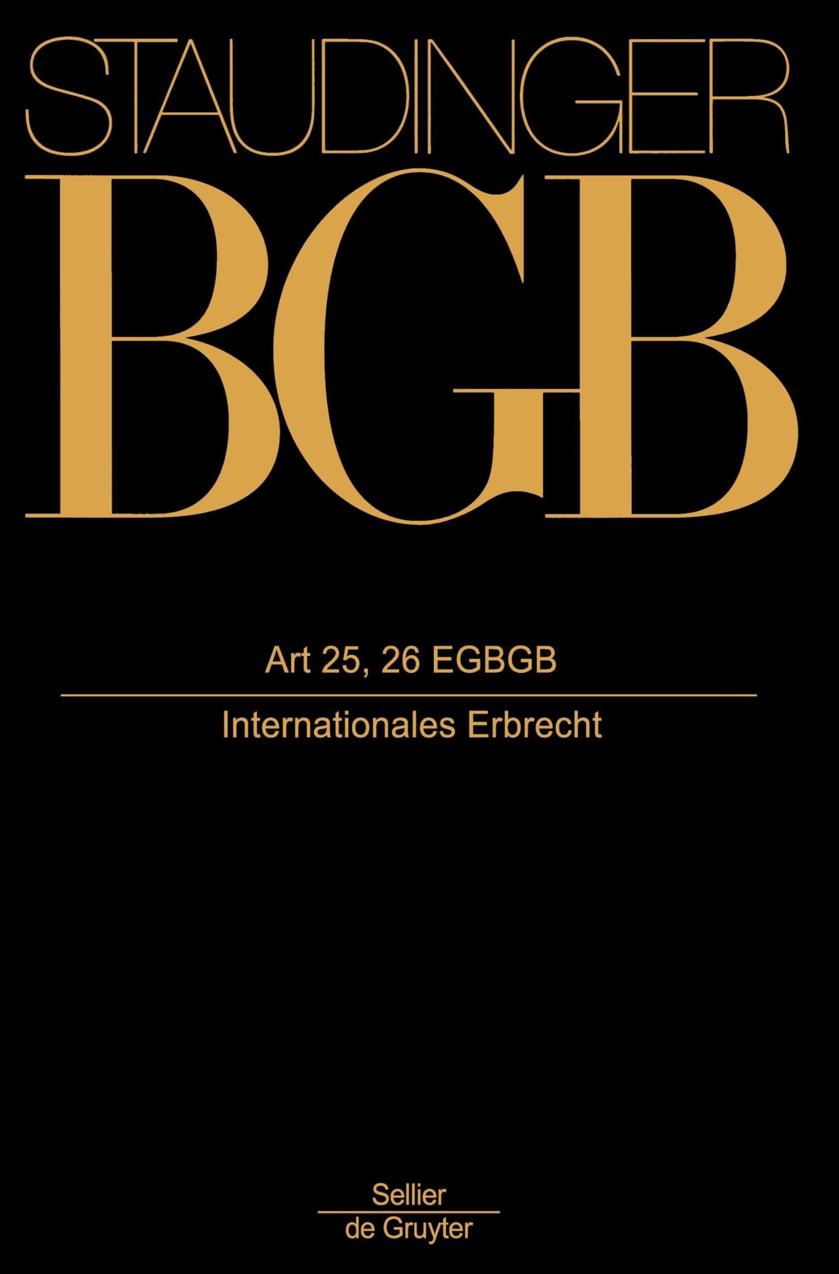 Internationales Erbrecht: Art 25, 26 Egbgb book