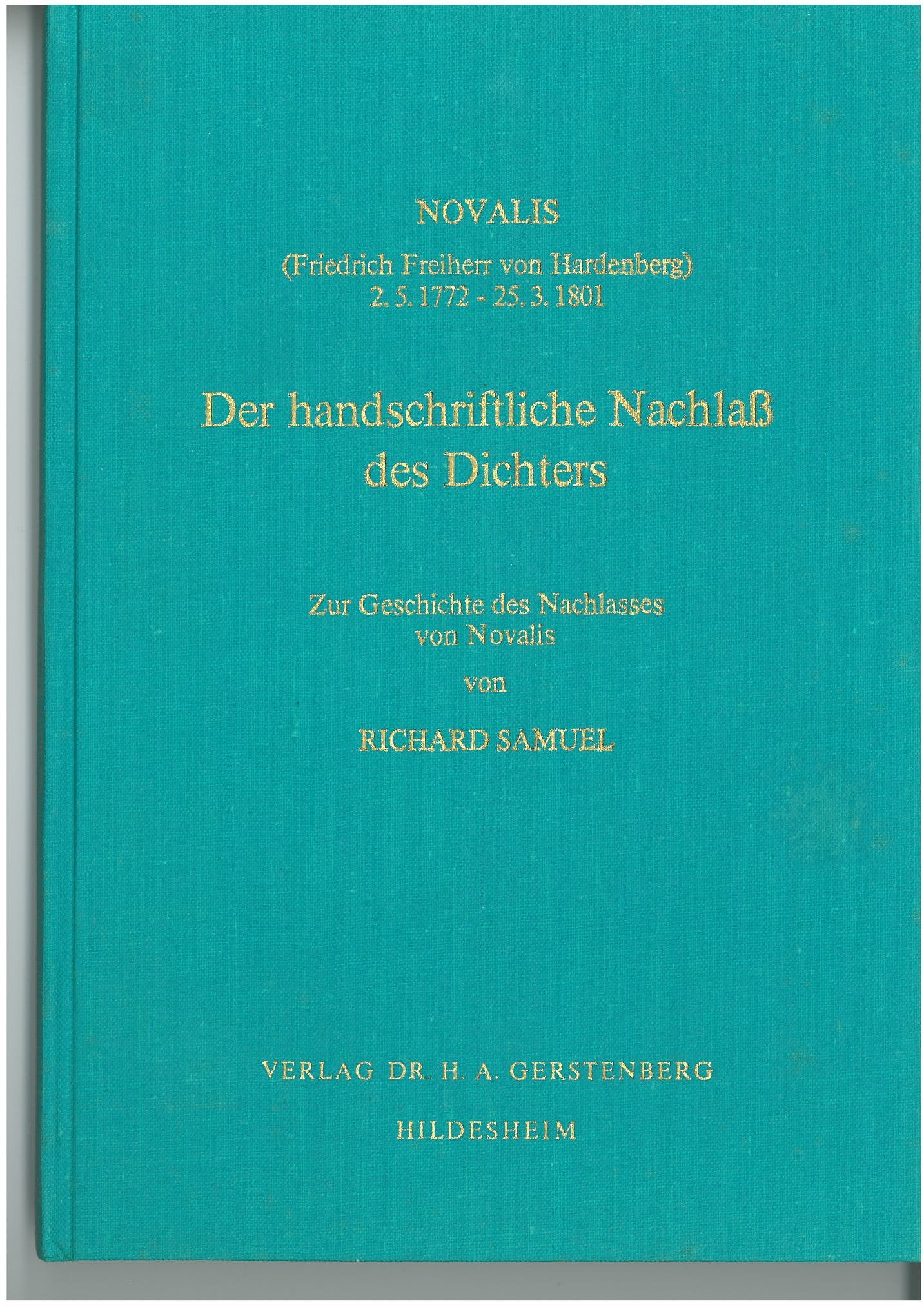 Novalis Der handschriftliche Nachlass des Dichters Books